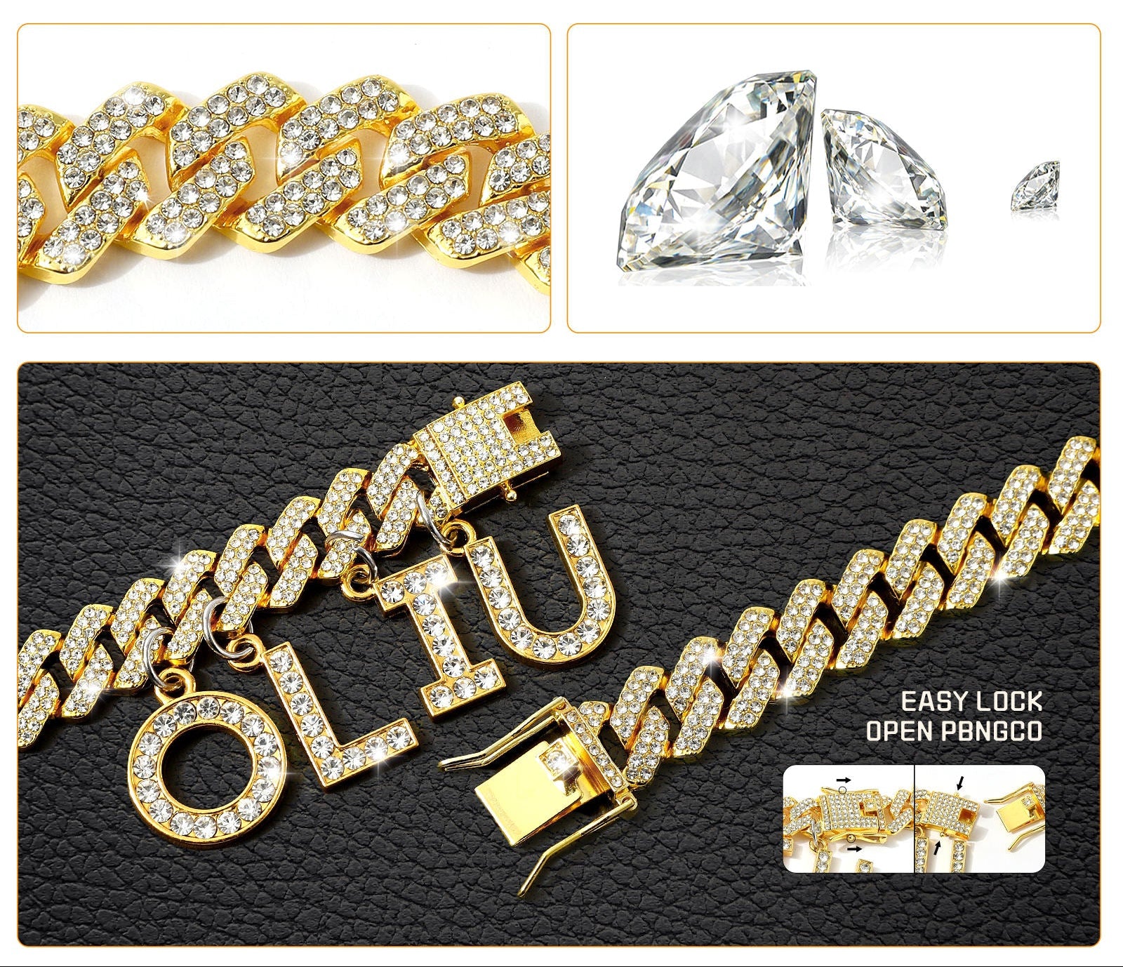 Luxury Alloy Dog Name Chain .