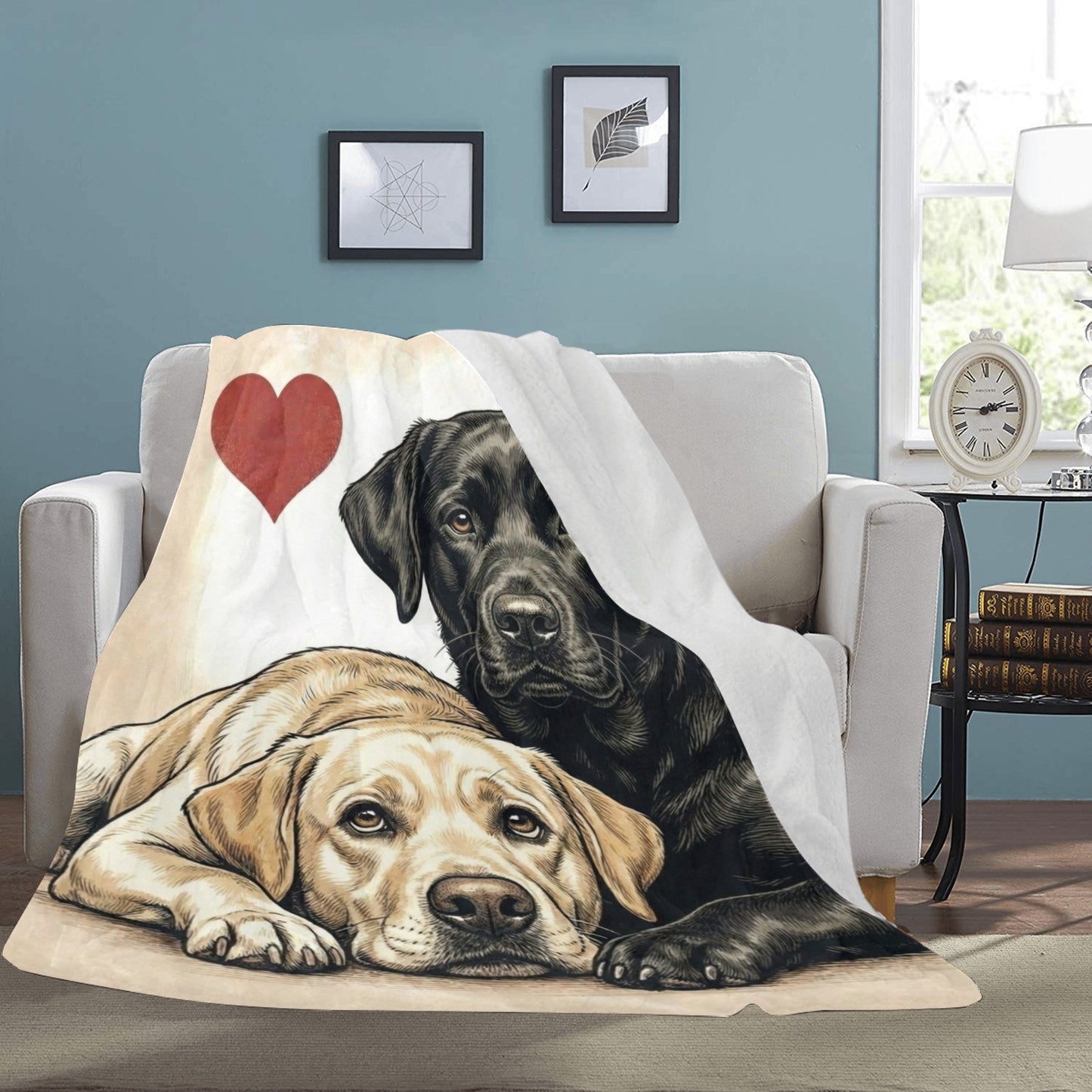 Two Golden Retrievers Love Portrait Ultra-Soft Micro Fleece Blanket .