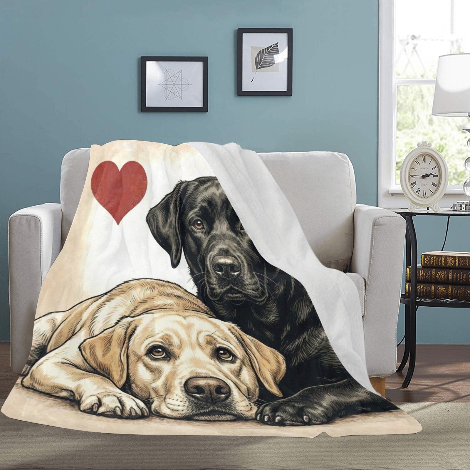 Two Golden Retrievers Love Portrait Ultra-Soft Micro Fleece Blanket .