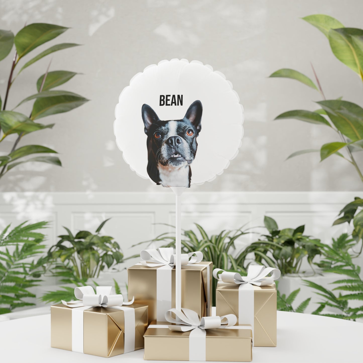 Custom Dog Birthday Balloon with Dog Photo and Name