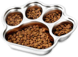 Slow Feeder Stainless Steel Dog Paw Print Shaped Bowl For Fast Eater .