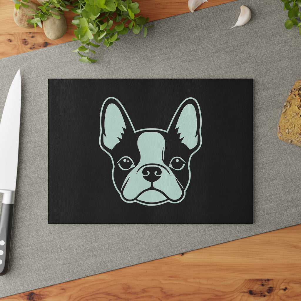 Bostie Face Glass Cutting Board - Black