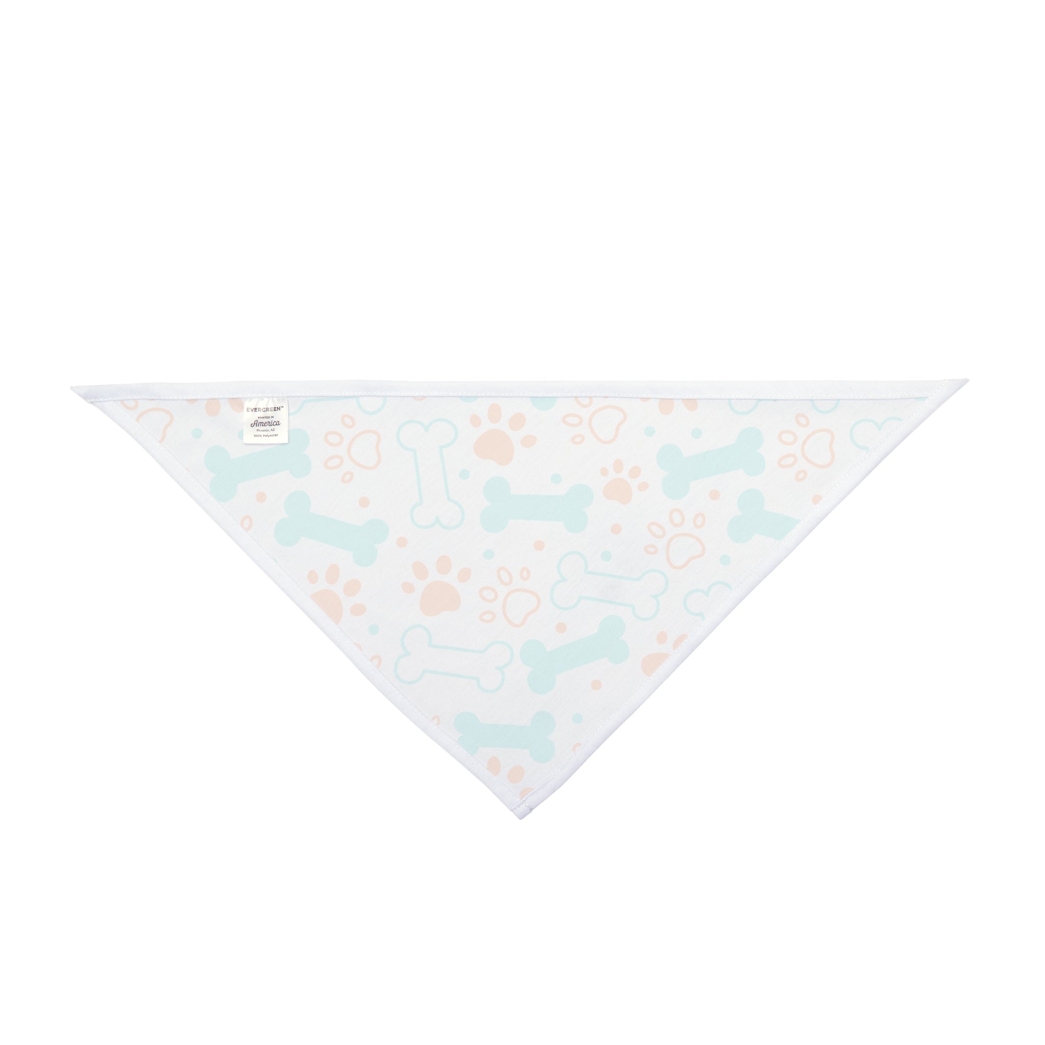 Bones and Paws Dog Bandana - White, Blue and Orange