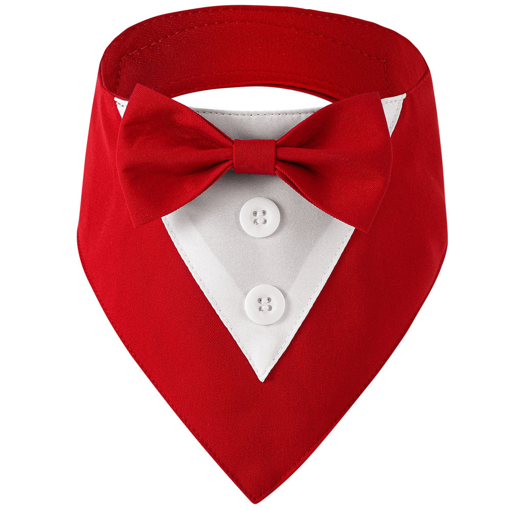 Dog Tuxedo Bow Tie Suit Bandana Triangular Binder