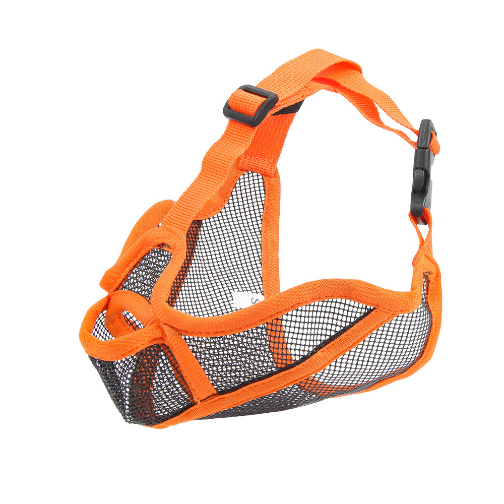 Short Snout Dog Muzzle to Prevent Eating Everything – Soft Mesh, Secure Fit . Orange