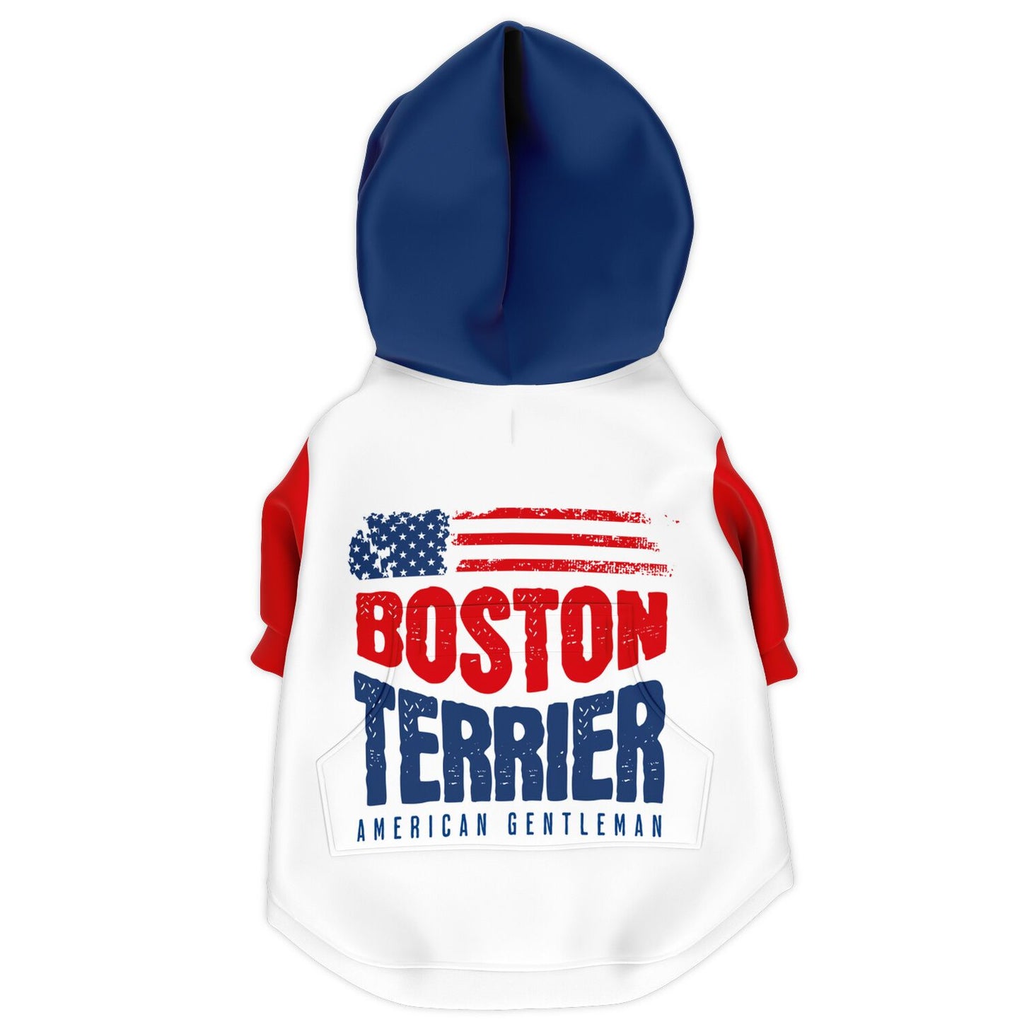 Boston Terrier American Flag Fashion Dog Zip-Up Hoodie – 4th of July Patriotic Dog Hoodie | USA 250th Birthday Hoodie .