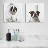 Custom Dog Bathroom Portrait from Your Dog's Photo Canvas