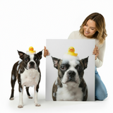 Custom Dog Bathroom Portrait from Your Dog's Photo Metal Print