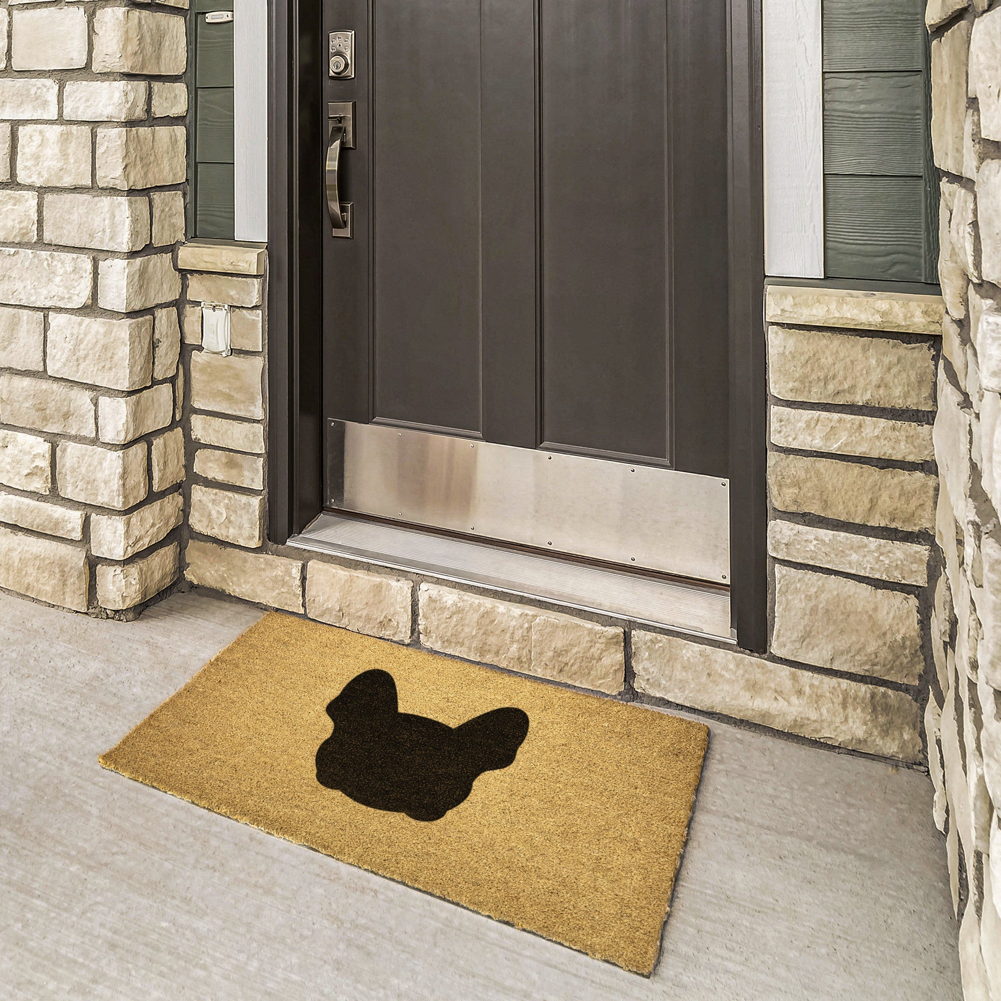 Bostie Face Silhouette Outdoor Mat