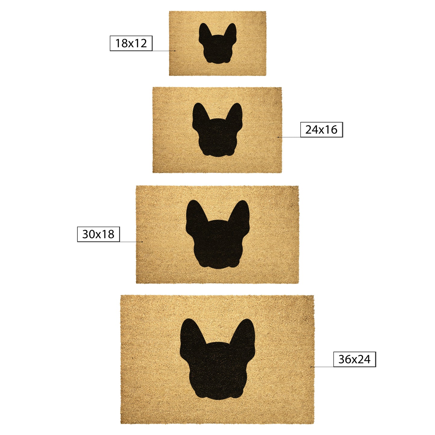 Bostie Face Silhouette Outdoor Mat