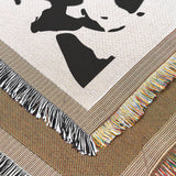 Boston Terrier Dog Head Tilt Woven Blanket