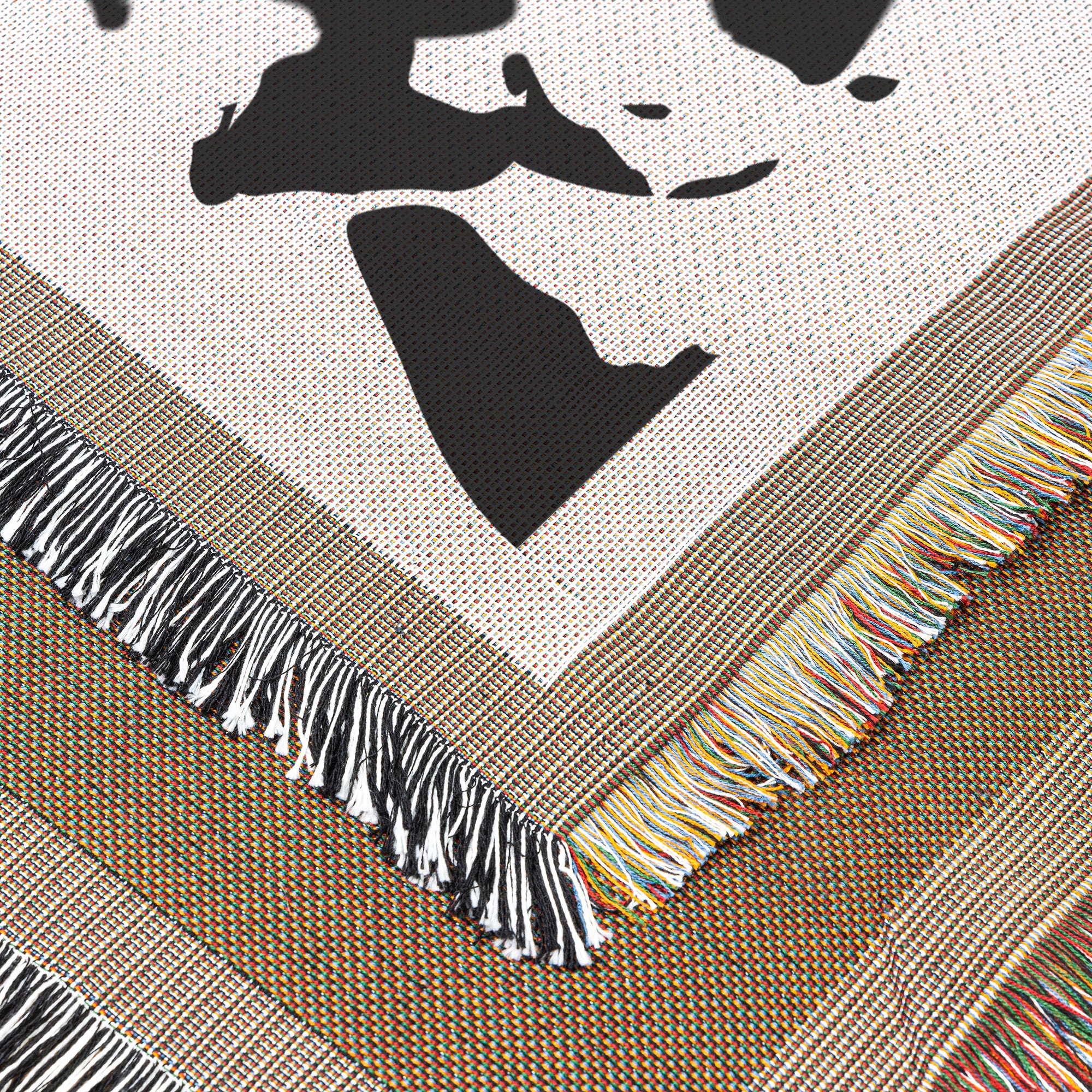 Boston Terrier Dog Head Tilt Woven Blanket