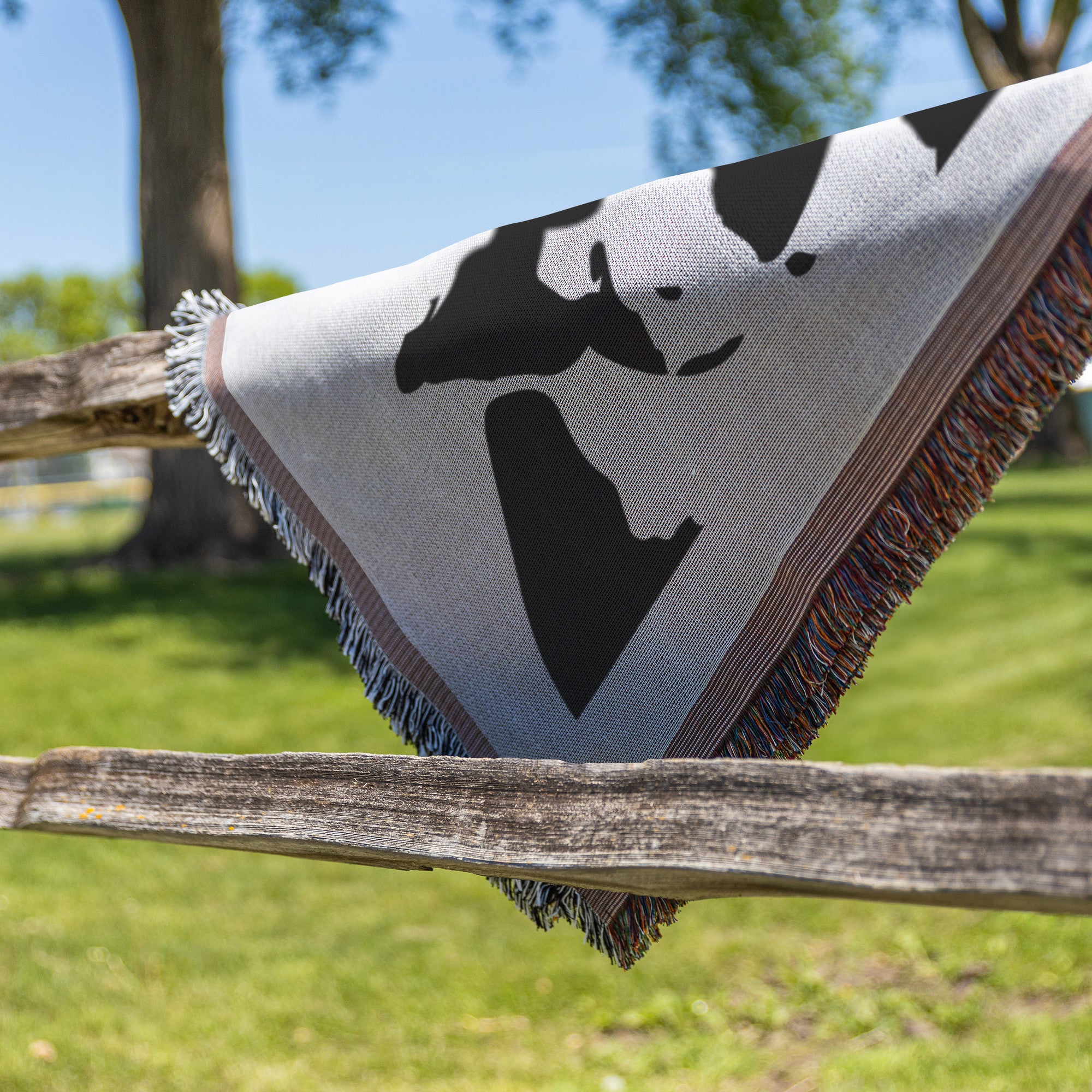 Boston Terrier Dog Head Tilt Woven Blanket