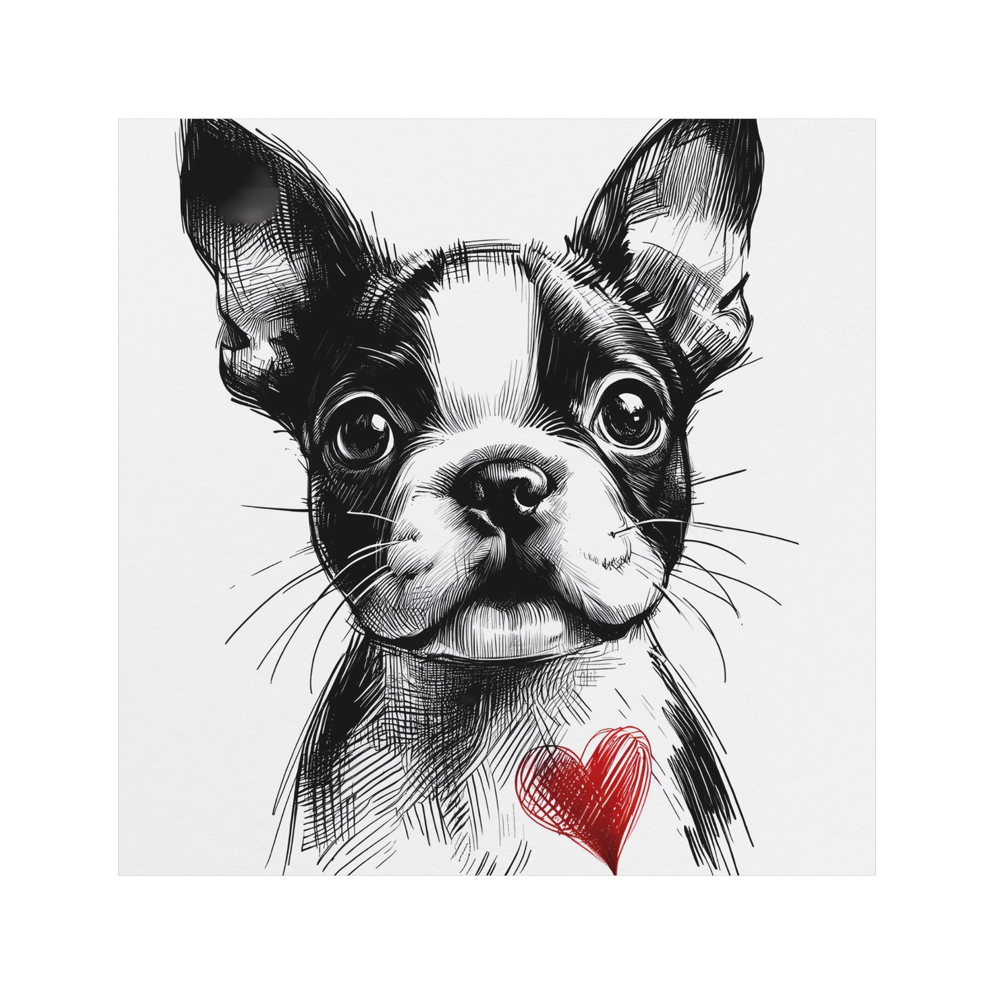 Boston Terrier Heart Magnet