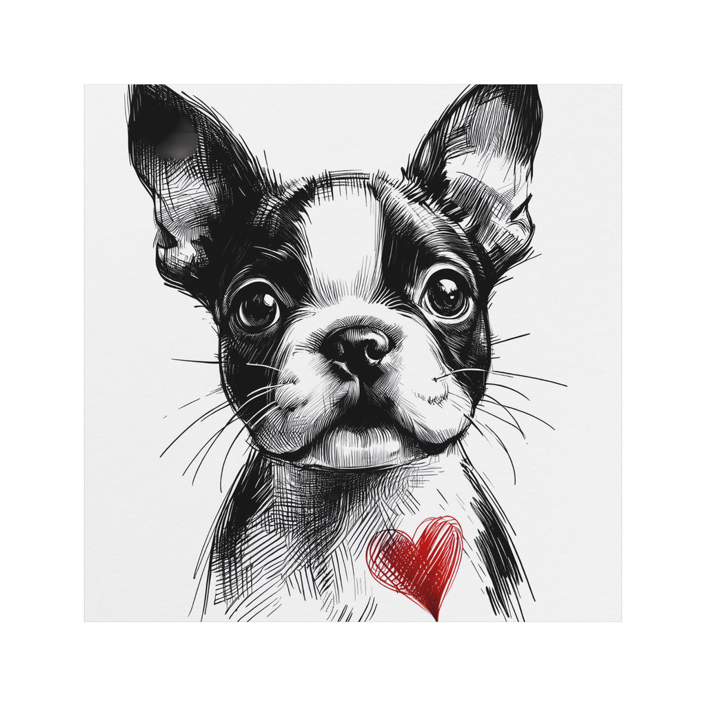 Boston Terrier Heart Magnet