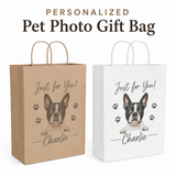 Personalized Dog Photo Gift Bag | Custom Pet Photo Keepsake Gift Bag | Reusable Gift Bag | Dog Lover Gift