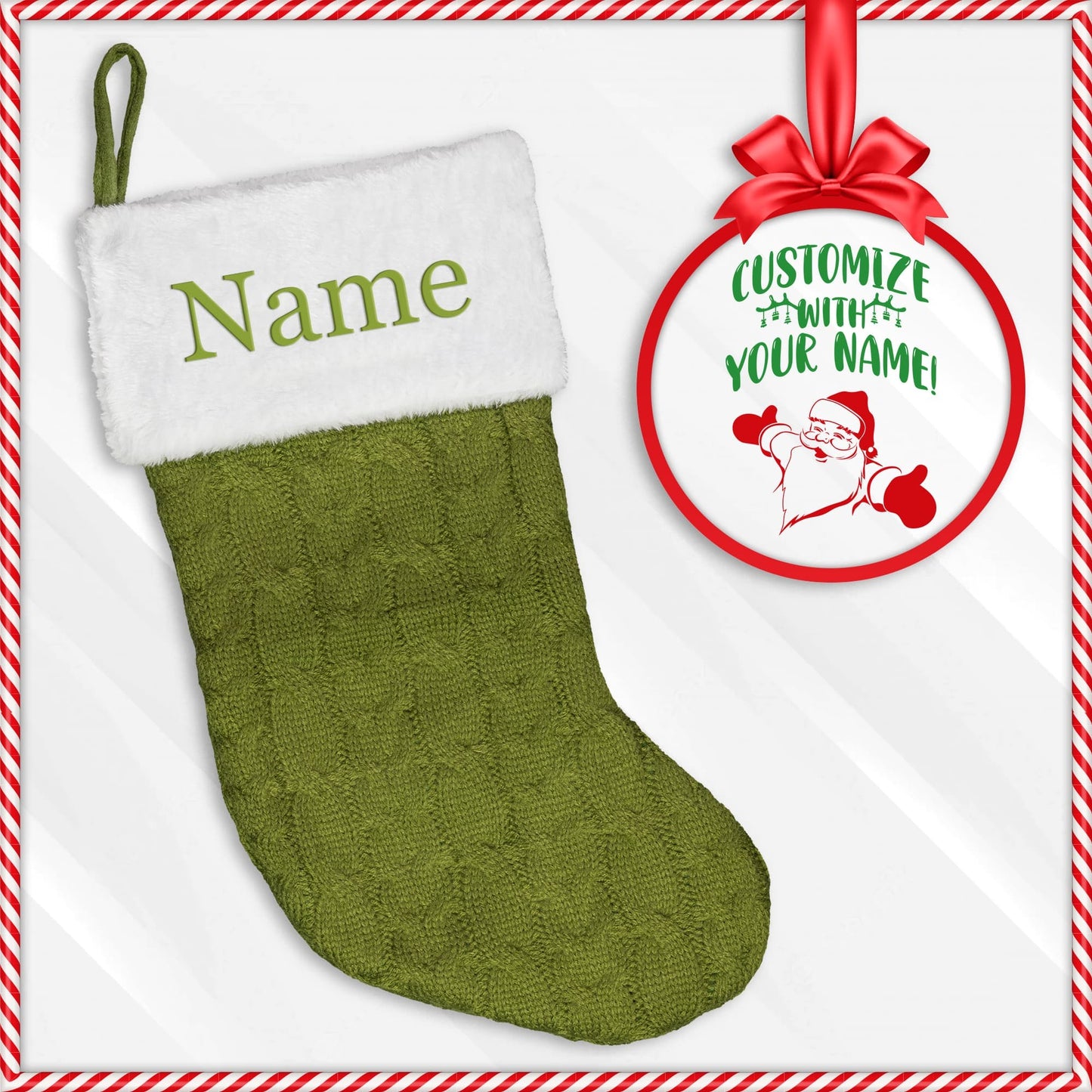 Custom Embroidered Dog Name Christmas Stocking