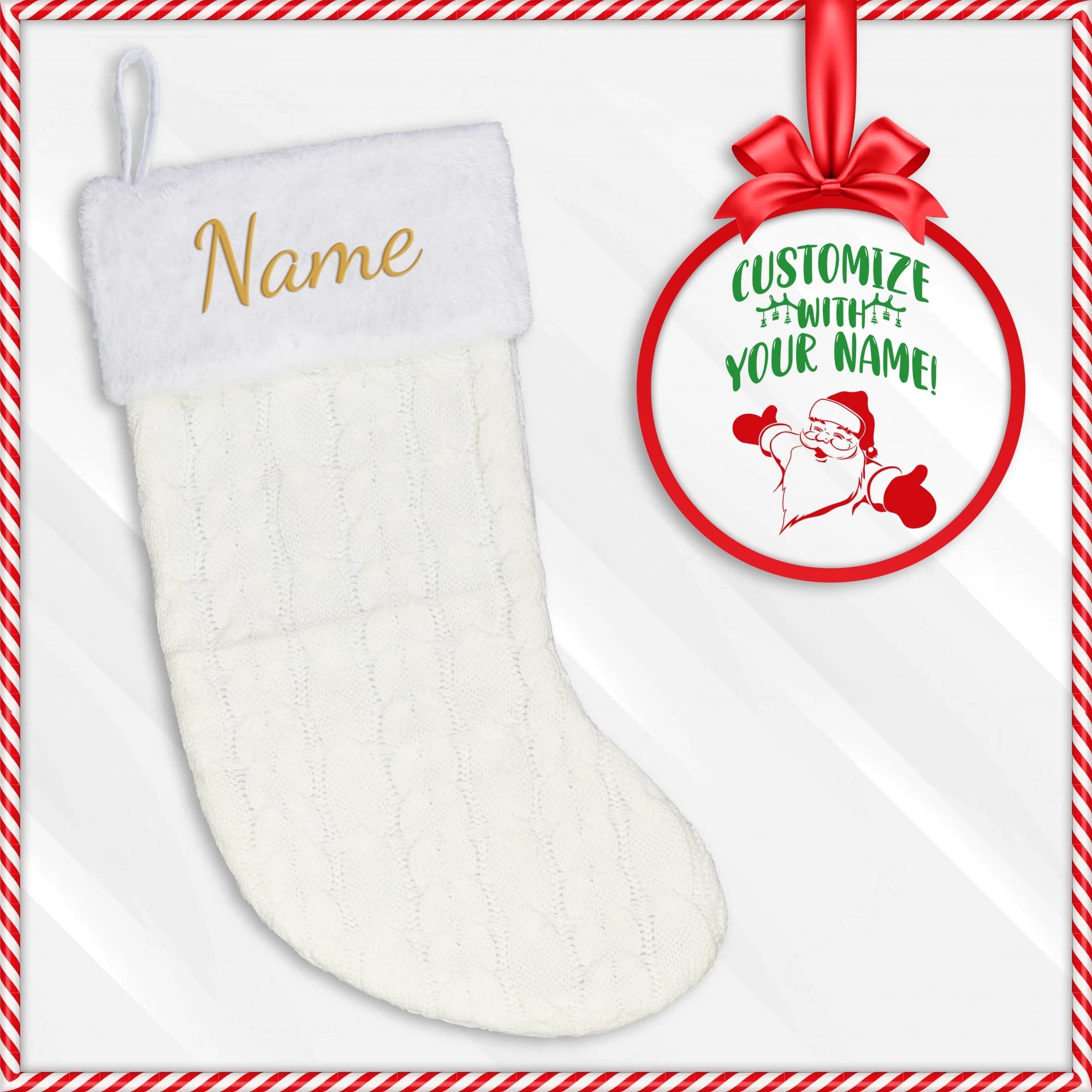 Custom Embroidered Dog Name Christmas Stocking
