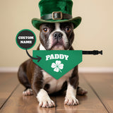 Custom St Patrick's Day Dog Bandana Collar .