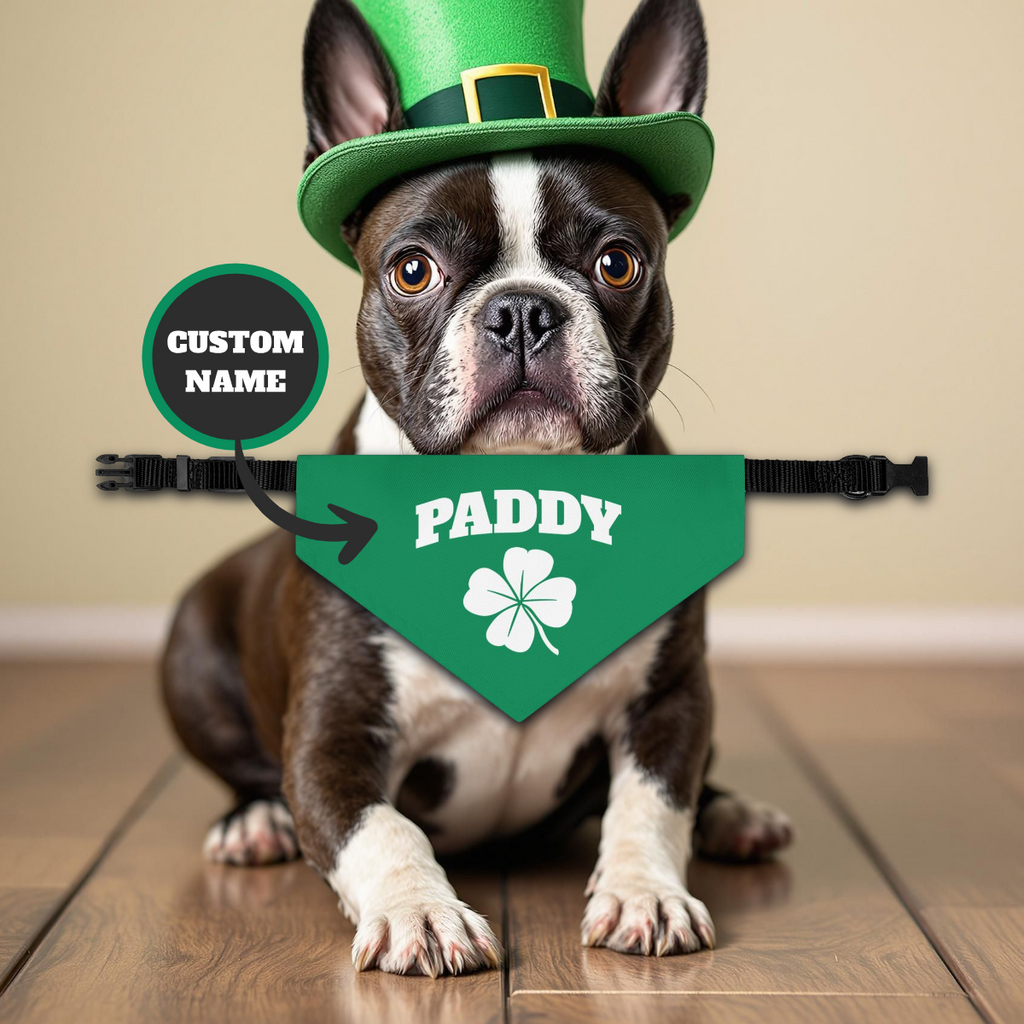 Custom St Patrick's Day Dog Bandana Collar