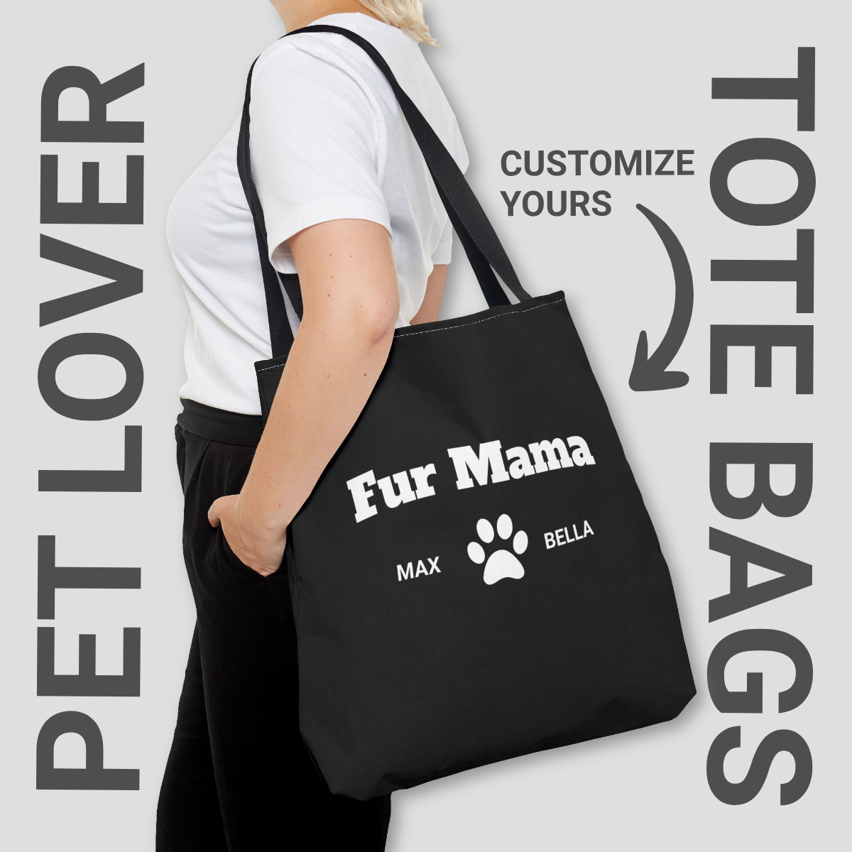 Personalized Tote Bag for Pet Lovers - Customizable with Your Pets' Names