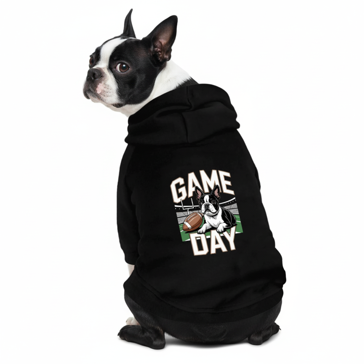 Football Game Day 100% Cotton Dog Fleece Hoodie