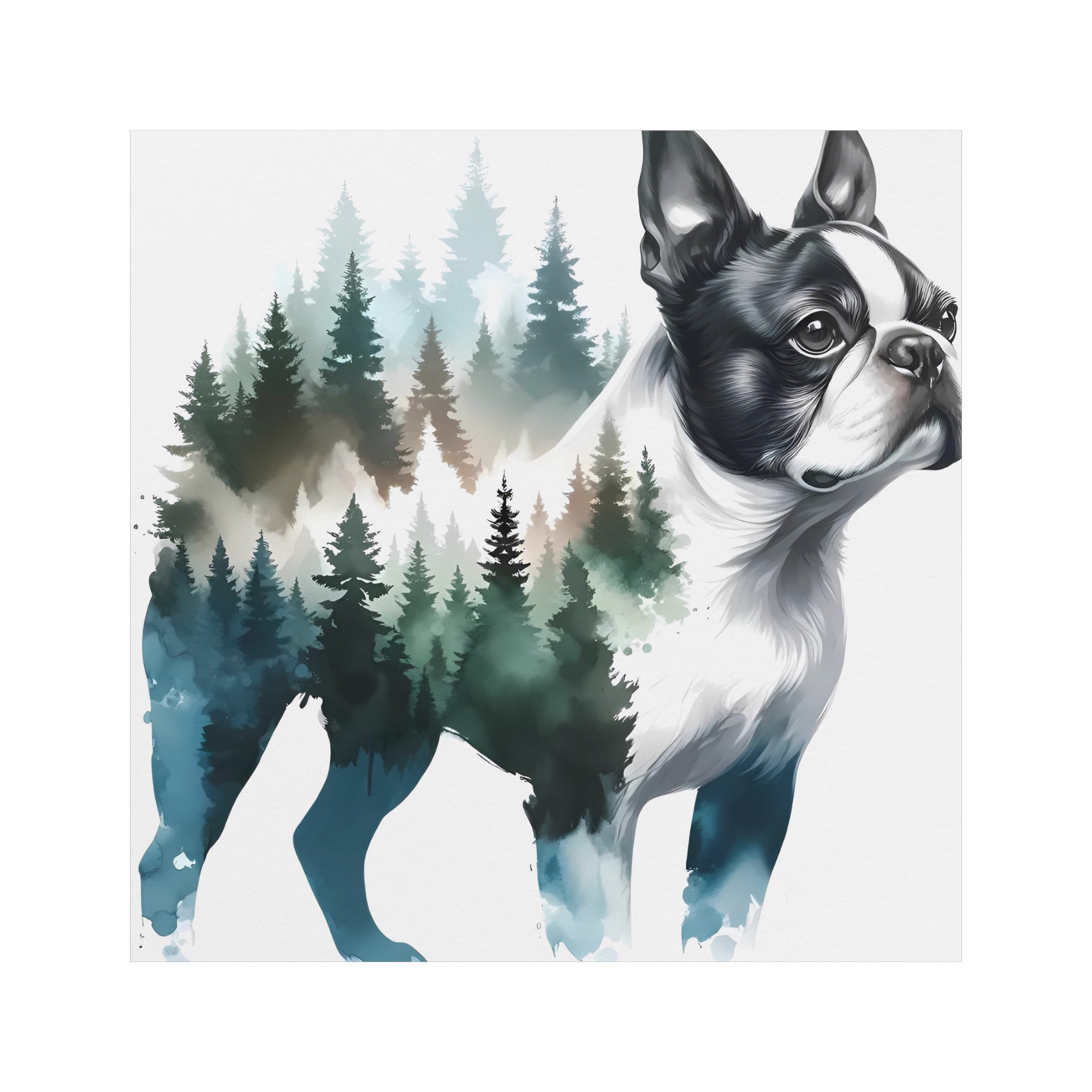 Forest Boston Terrier Dog Magnet