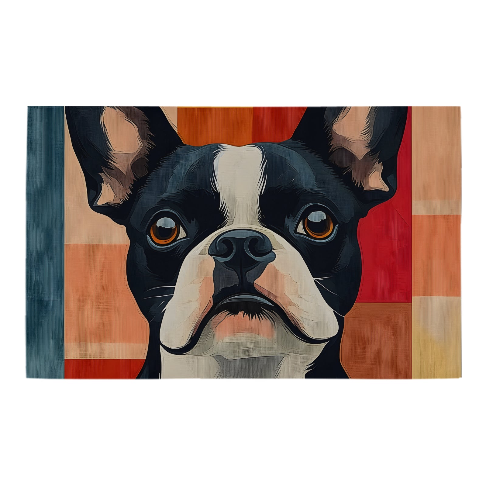 Bath Rug with Stylish Boston Terrier Art - 20''x 32''