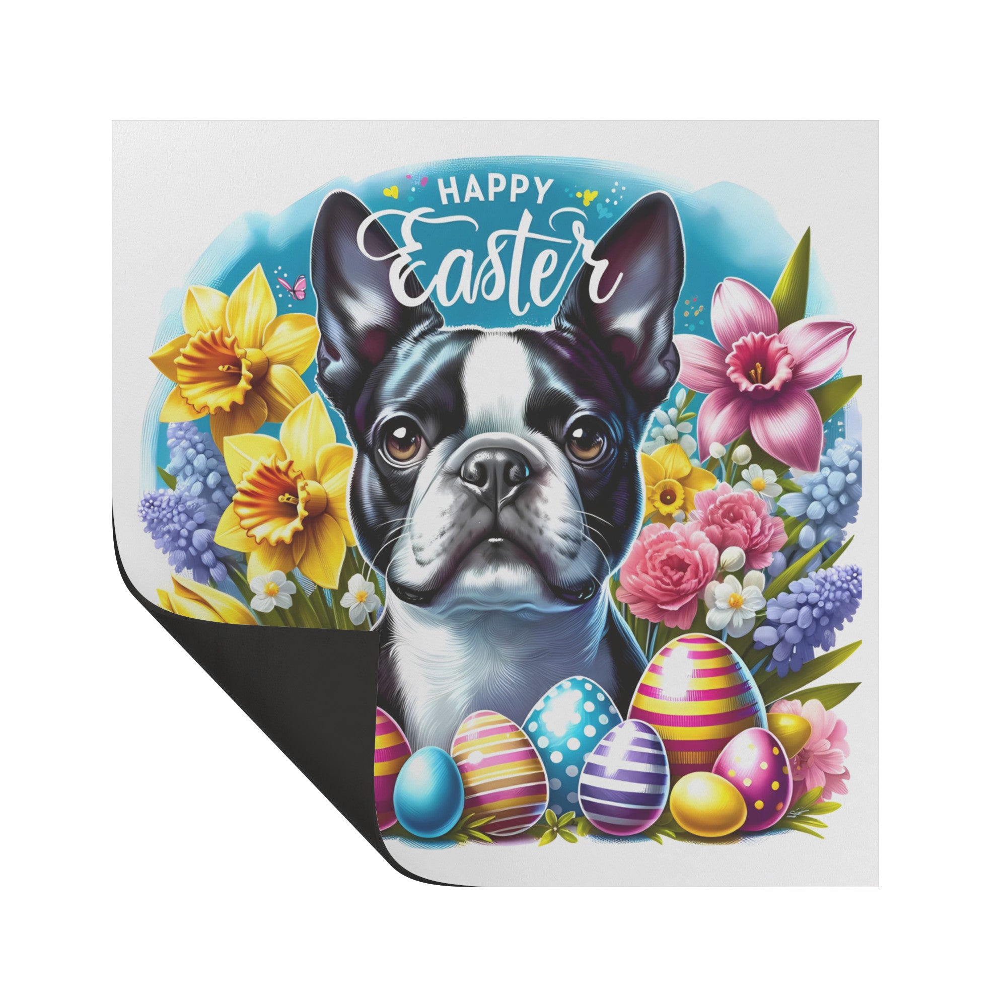 Happy Easter Boston Terrier Dog Magnet