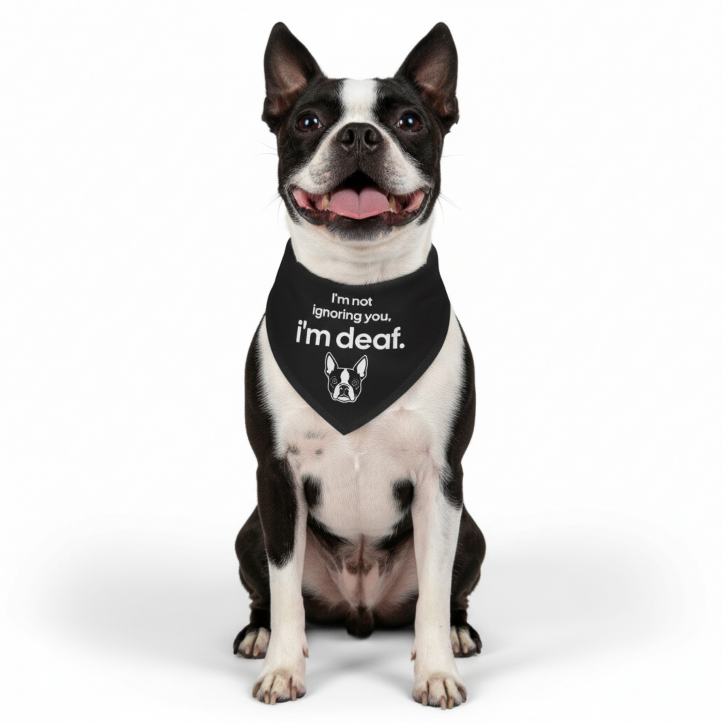 Deaf Dog Bandana Collar — "I'm not ignoring you, I'm deaf." Pet Safety Accessory .