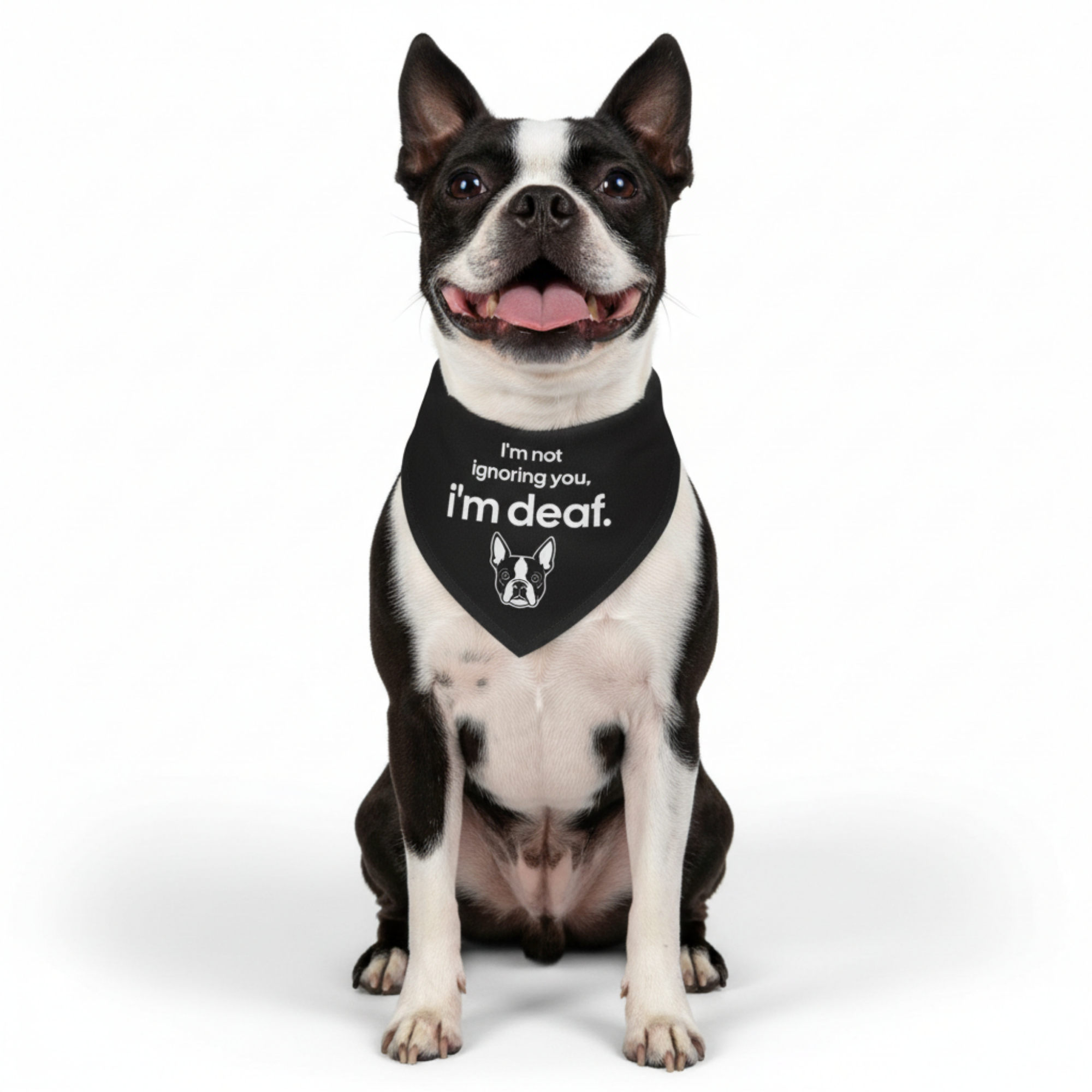 Deaf Dog Bandana Collar — "I'm not ignoring you, I'm deaf." Pet Safety Accessory .
