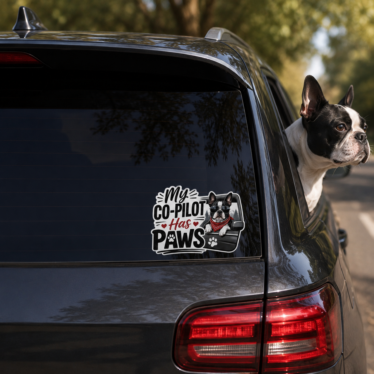 Custom My Co-Pilot Has Paws Dog Sticker – Personalized Pet Car Decal for Vehicles, RVs & Windows .