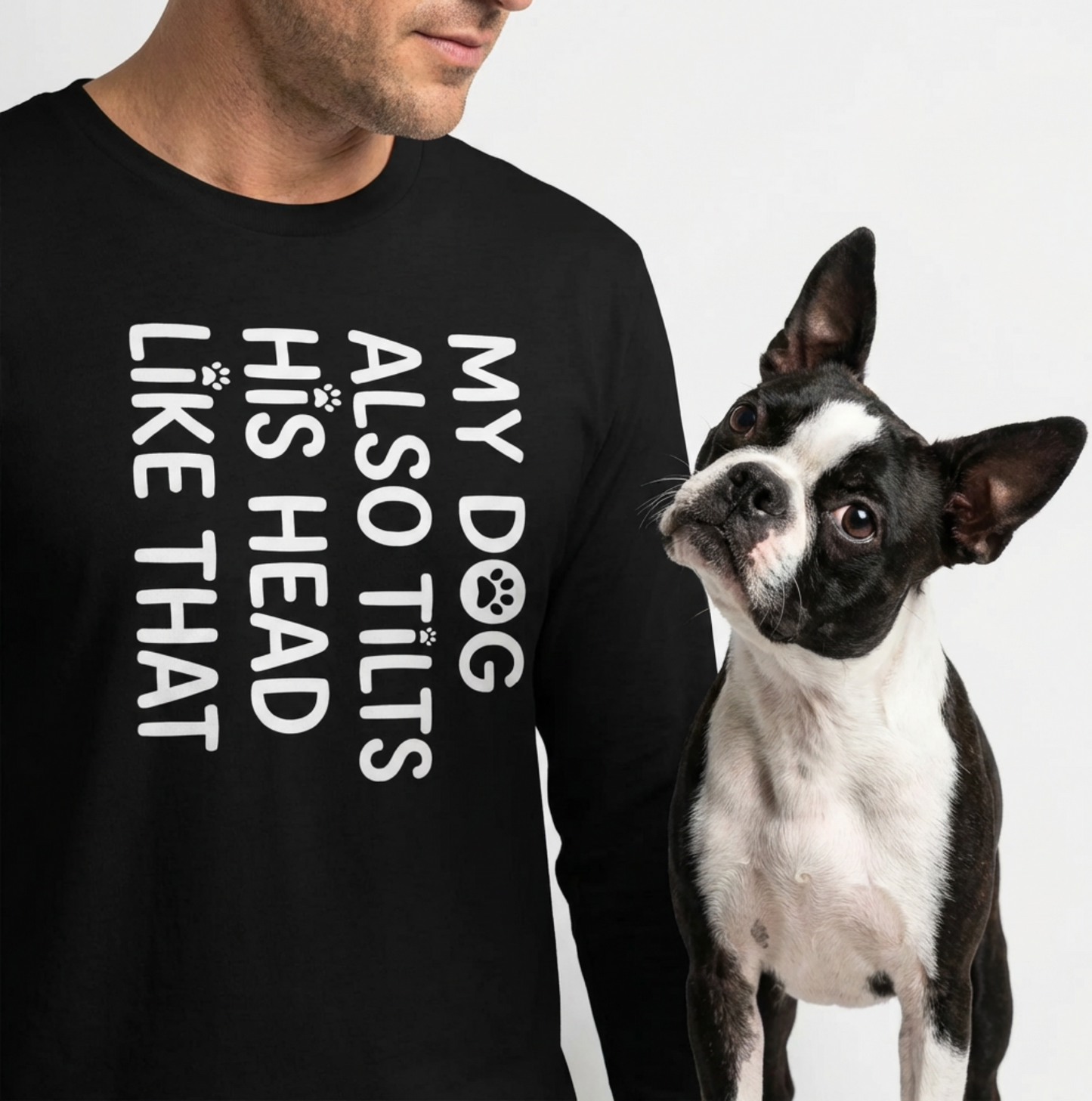 Funny Dog Shirt – My Dog Tilts His Head Like That – Cute Dog Mom Gift, Dog Lover Unisex Long Sleeve Tee .