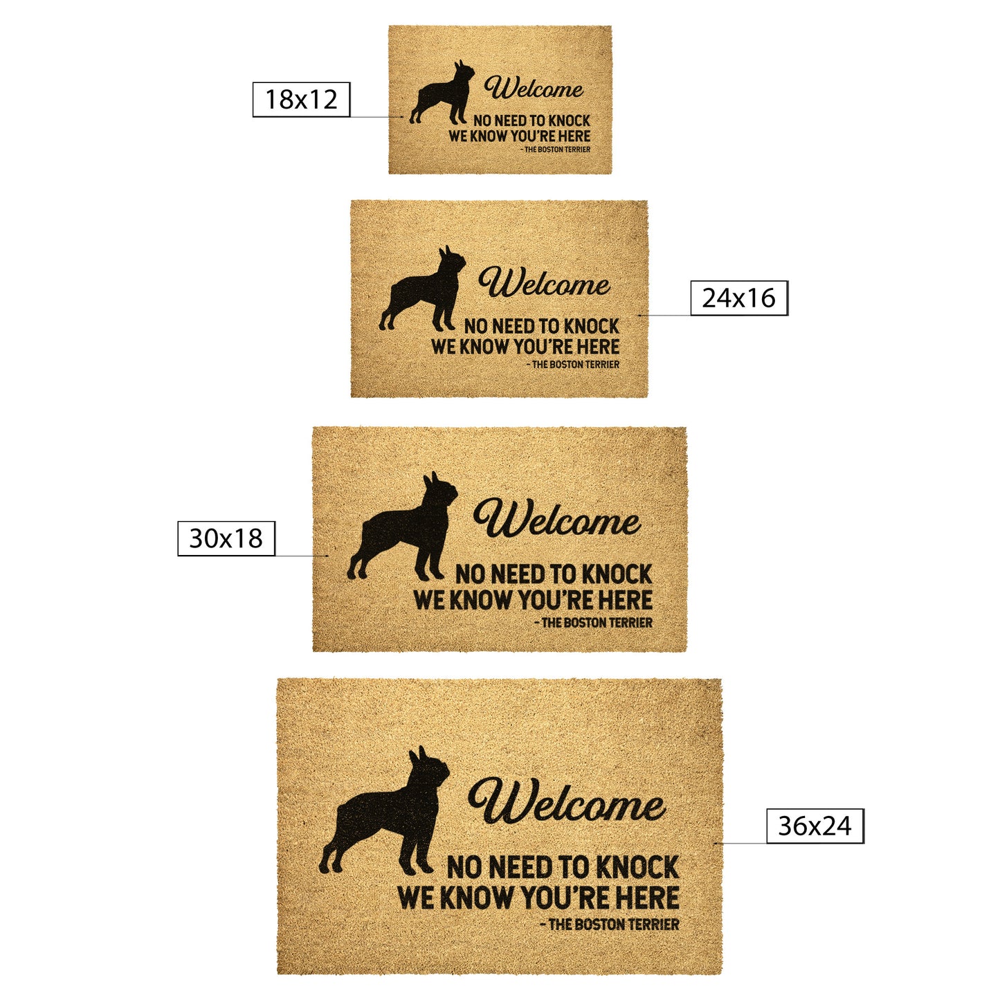 No Need To Knock We Know You're Here The Boston Terrier Outdoor Mat