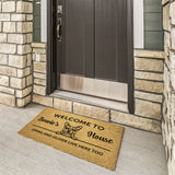 Personalized Dog Welcome Home Doormat For Boston Terrier Lovers