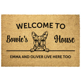 Personalized Dog Welcome Home Doormat For Boston Terrier Lovers