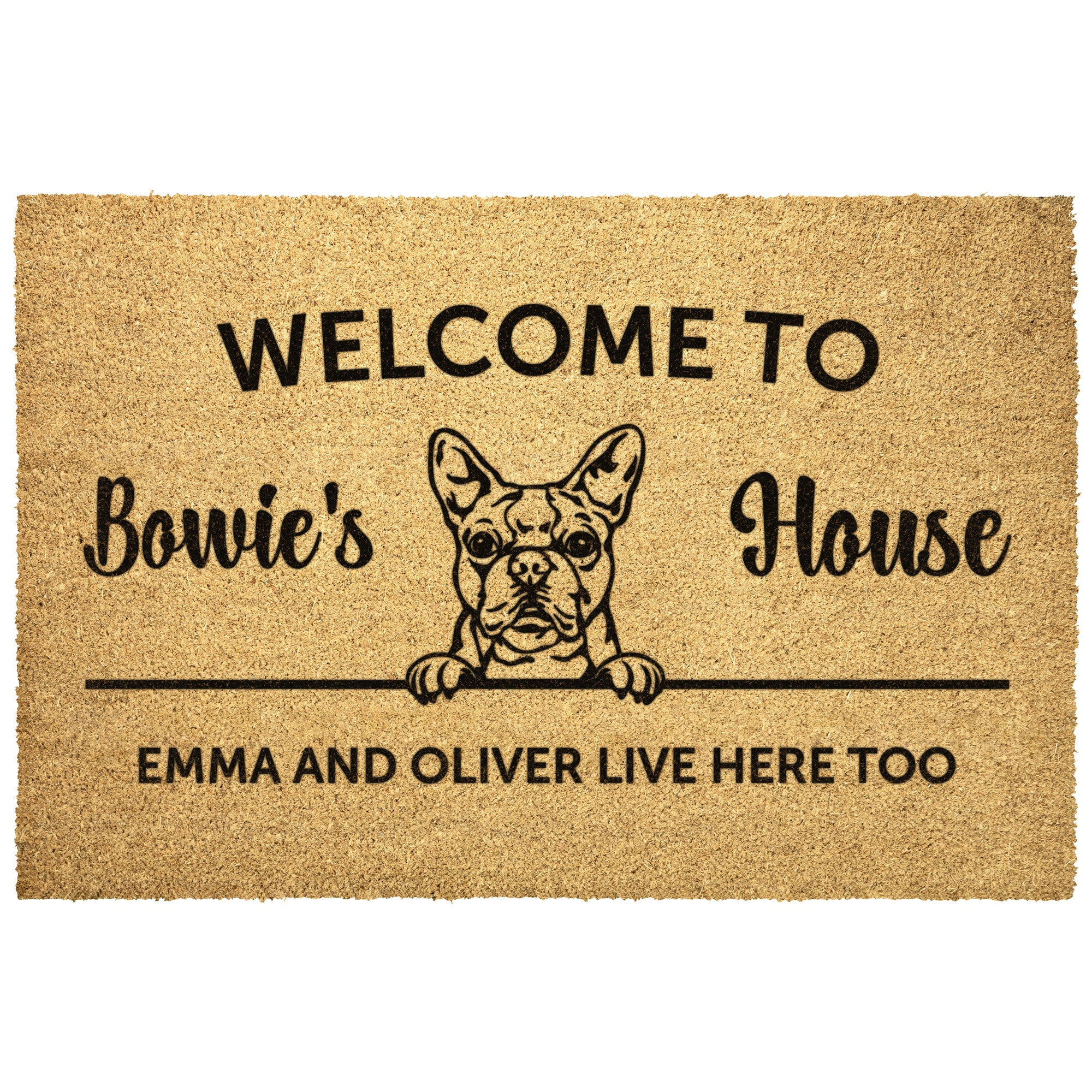 Personalized Dog Welcome Home Doormat For Boston Terrier Lovers