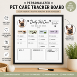Personalized Pet Care Tracker Board | Dry Erase Dog Feeding & Walk Schedule | Custom Pet Routine Planner | Pet Care Organizer