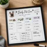 Personalized Pet Care Tracker Board | Dry Erase Dog Feeding & Walk Schedule | Custom Pet Routine Planner | Pet Care Organizer