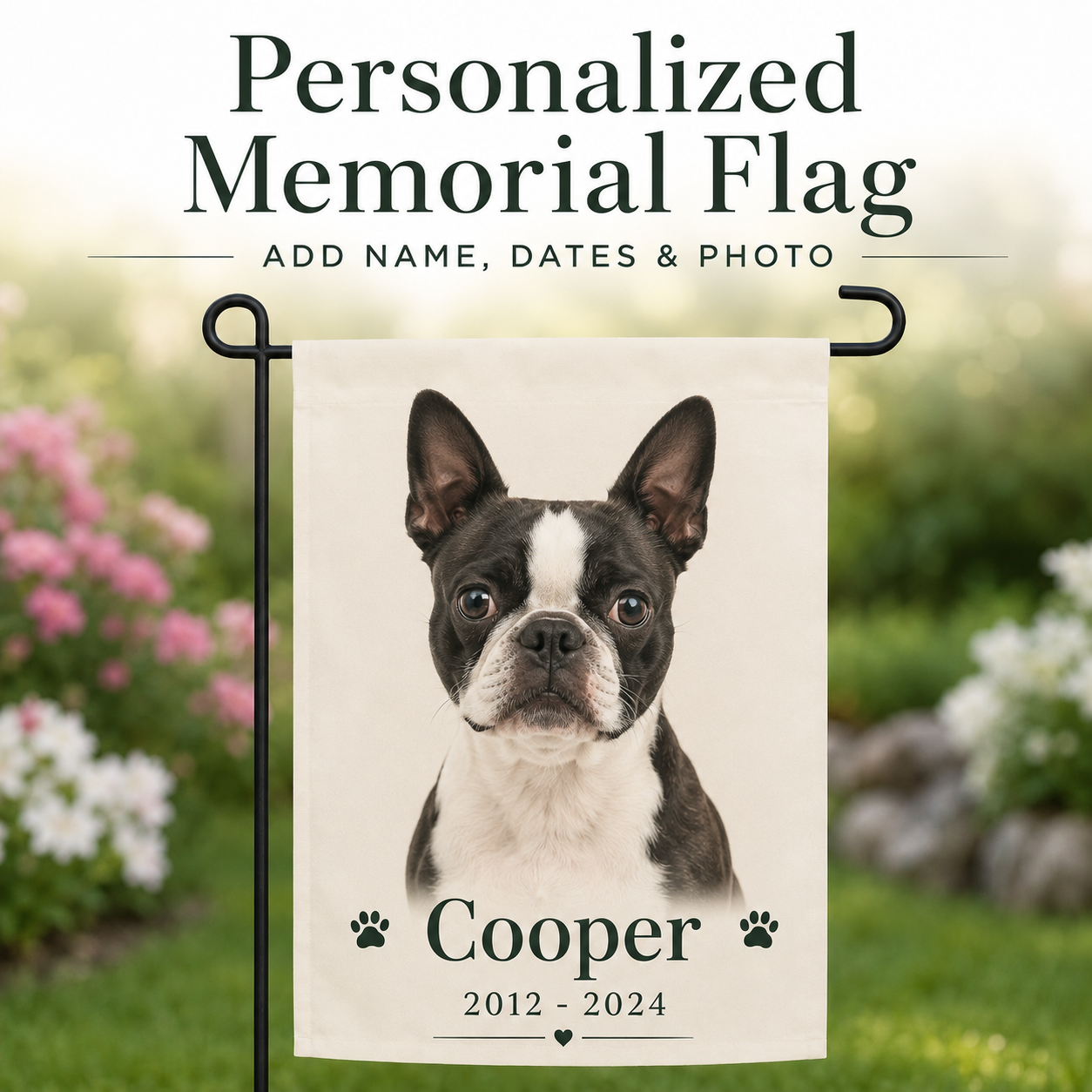 Personalized Pet Memorial Garden Flag