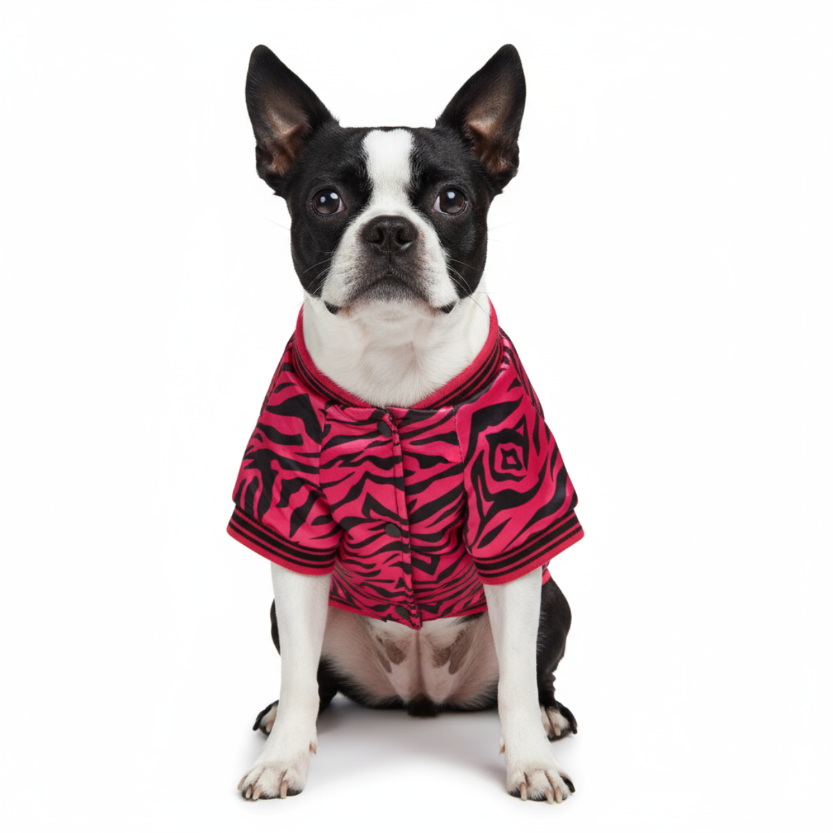 Pink Zebra Striped Dog Jacket