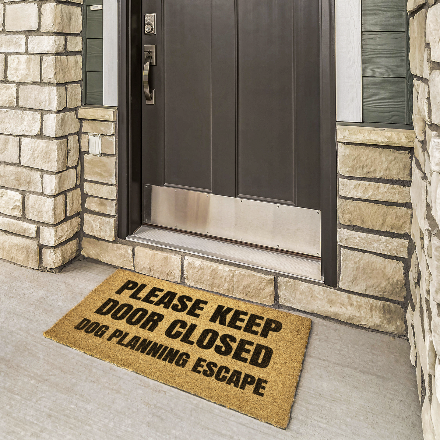 Please Keep Door Closed Dog Planning Escape Outdoor Mat .