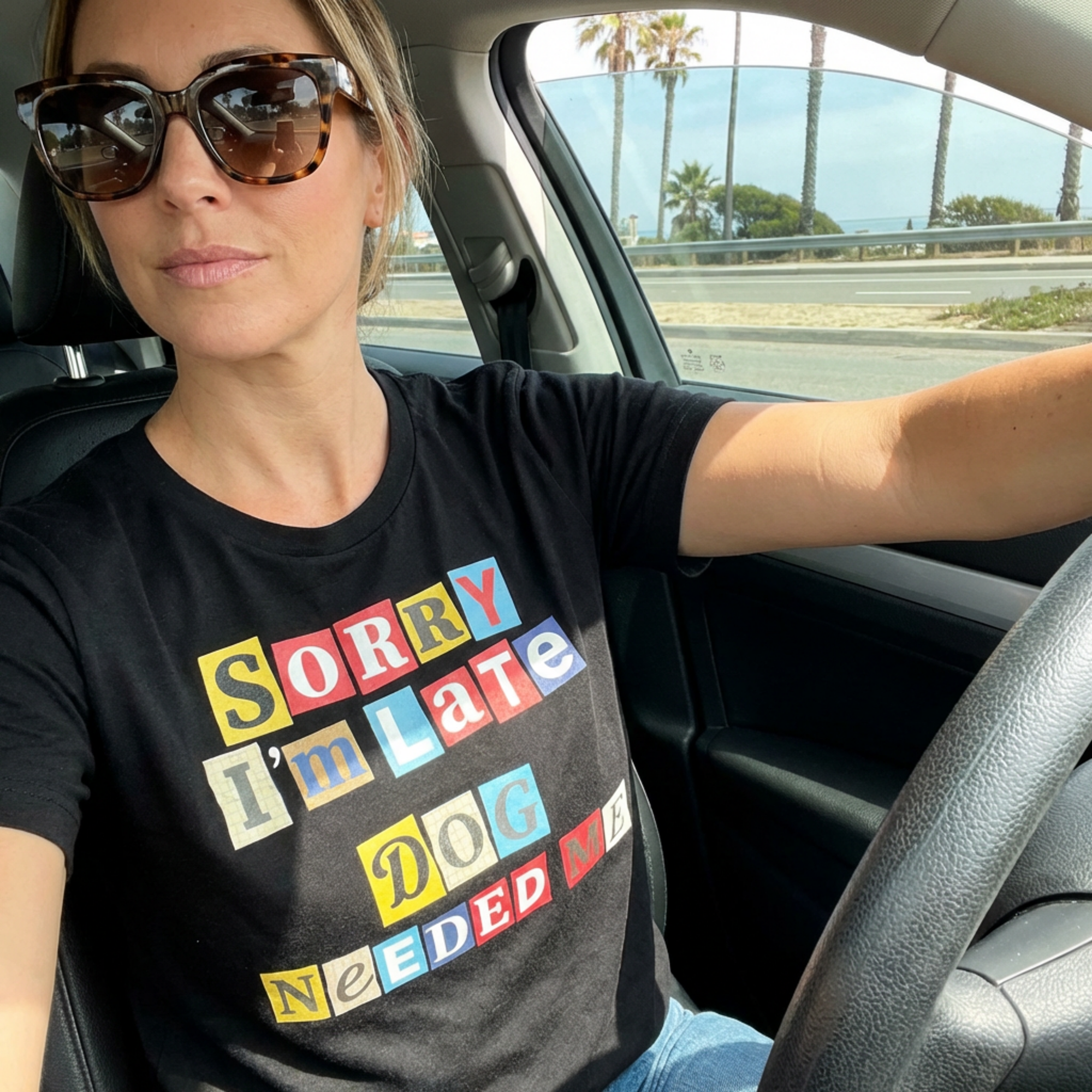 Ransom Note Style Dog Lover Shirt – Sorry I’m Late Dog Needed Me Unisex T-Shirt .