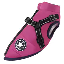 Winter Dog Coat with Harness Integrated . Purple