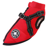 Winter Dog Coat with Harness Integrated . Red