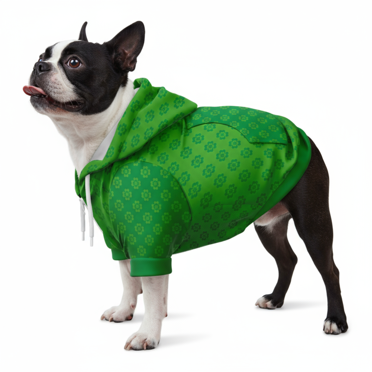 Dog Zip-Up Hoodie - St Patricks Day Leaves Clover