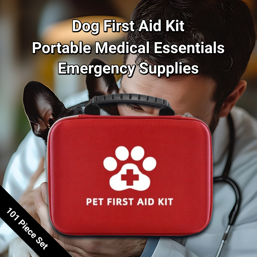 Dog First Aid Kit - 101  Piece - Emergencies Supplies - Portable Medical Essentials - Wound Treatment