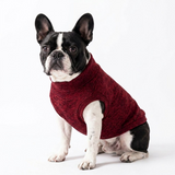 Warm Fleece Dog Sweater with Adjustable Fit - Red