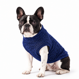 Warm Fleece Dog Sweater with Adjustable Fit - Blue