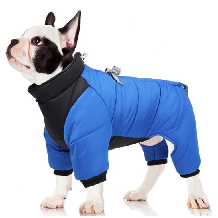Small Medium-sized Dog Winter Snow Suit Full Body One-Piece - Boston Terrier puppy